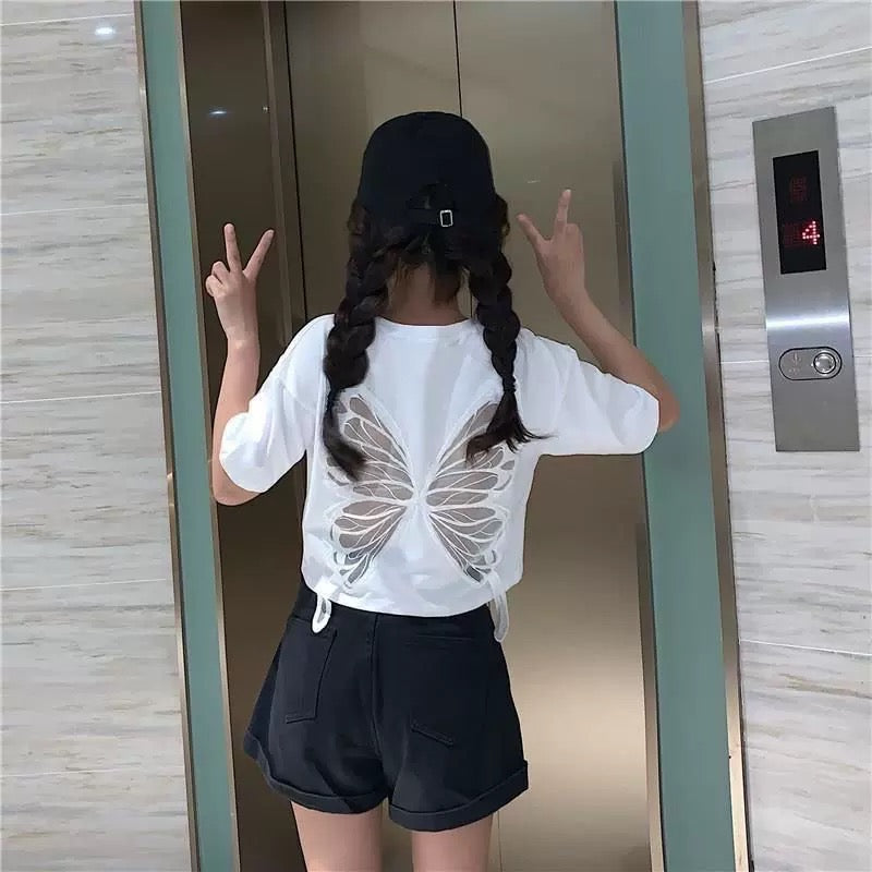 Butterfly Backless Shirt