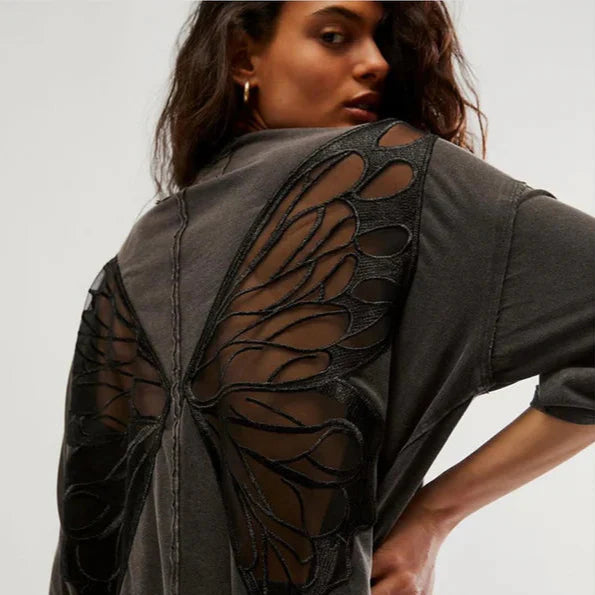 Butterfly Backless Shirt