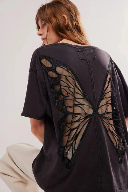 Butterfly Backless Shirt